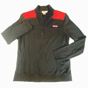 Vineyard Vines Women's Large Quarter Zip Pullover, Sweater Fleece  Whale Black‎